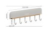 Cuier Adeziv cu 6 Carlige Mobile din Plastic pentru Baie sau Bucatarie, 30.2 x 6.2 x 4.6 cm