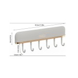 Cuier Adeziv cu 6 Carlige Mobile din Plastic pentru Baie sau Bucatarie, 30.2 x 6.2 x 4.6 cm