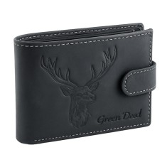 Portofel barbati piele naturala personalizat cu Cerb, Compatibil cu Buletin, Carduri, Bancnote, Protectie RFID