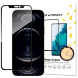 Folie de protectie Ecran WZK pentru Apple iPhone 16e / 14 / 13 Pro / 13, Sticla Securizata, Full Glue, Neagra