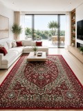 Covor Queen 01517, Marime 50 x 80 cm,Rosu, Inaltime Fir 4 mm, Antialergic, Polipropilena, Living, Dormitor, Sufragerie, Birou