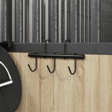 Cuier pentru căpăstru cu 5 c&acirc;rlige pivotante, negru, oțel