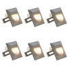 VidaXL Lămpi de perete LED de exterior, 6 buc., argintiu, 2 W, pătrat 45656