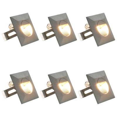 vidaXL Lămpi de perete LED de exterior, 6 buc., argintiu, 2 W, pătrat 45656 foto