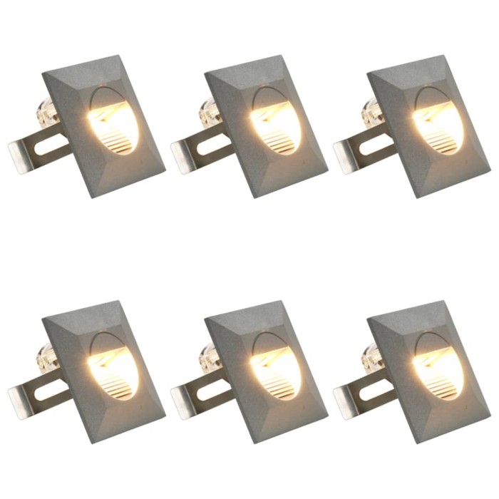 vidaXL Lămpi de perete LED de exterior, 6 buc., argintiu, 2 W, pătrat 45656