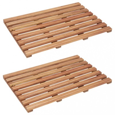 vidaXL Covoare de baie, 2 buc., 56 x 37 cm, lemn masiv de acacia 46574 foto
