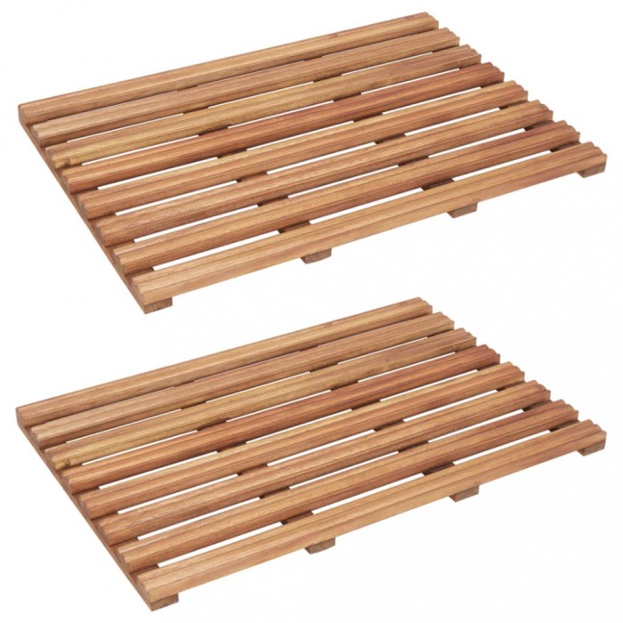 vidaXL Covoare de baie, 2 buc., 56 x 37 cm, lemn masiv de acacia 46574