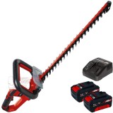 Einhell GE-CH 18/60 Li PXC + Twinpack + 4514095 - Masina de tuns gard viu 67 cm + Set 2 acumulatori si incarcator Li-Ion 18 V 4 Ah