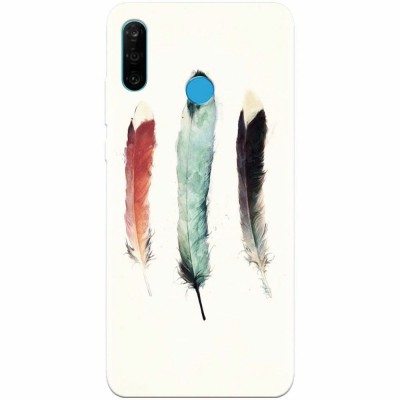 Husa silicon pentru Huawei P30 Lite, Three Feathers foto