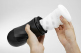 Air-Tech Twist Ripple - Masturbator negru, 15.6 cm