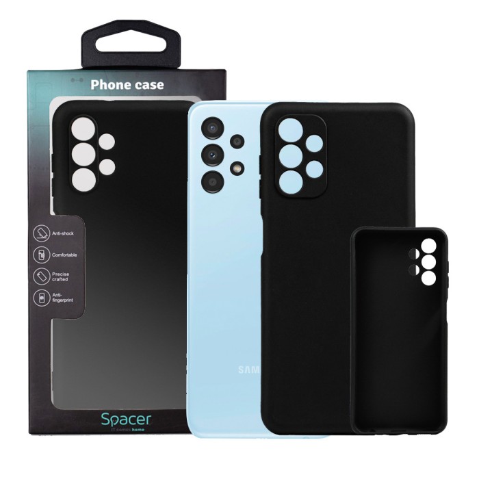 Husa Samsung Galaxy A13 Spacer, negru, grosime 1.5mm, material flexibil TPU &quot;SPPC-SM-GX-A13-TPU&quot;