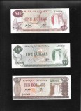 Set Bancnote Guyana: 1+5+10+20+50+100 Dolari UNC - Colectie America de Sud