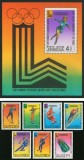 Mongolia 1980 - Lot Complet Jocurile Olimpice de Iarnă Lake Placid '80: Seria Integrală de 7 Valori + Colița Poștală &Icirc;ncastrată de 4 ₮ MNH -MNG1