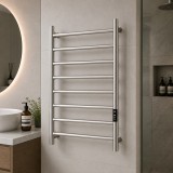Calorifer electric pentru prosoape, 100W, metal argintiu, montaj pe perete