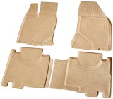 Set de 4 covorase bej cauciuc 3D stil tavita premium pentru Ford Edge II din 2015, Recambo