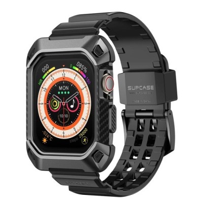 Husa pentru Apple Watch 10 46mm + Curea - Supcase Unicorn Beetle Pro - Black foto
