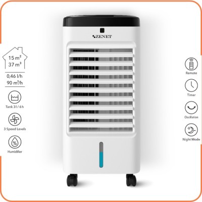 Ventilator cu racitor si purificator de aer mobil ZENET ZET-483.1 Mini aparat de aer conditionat portabil 4 in 1 foto