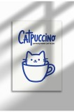 Imprimeu pe p&acirc;nză cu pisică &ndash; Operă digitală pe p&acirc;nză ne&icirc;nrămată - Catpuccino | A4 (21 x 29.7 cm)
