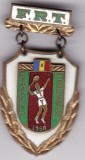 Insigna tenis F.R.T. Campionatele Internationale 1958 Romania