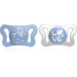 Chicco Physio Micro 0-2 m suzetă Blue 2 buc