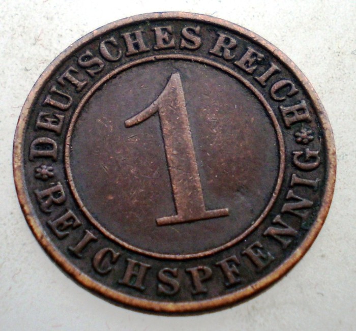 B.233 GERMANIA WEIMAR 1 REICHSPFENNIG 1934 D