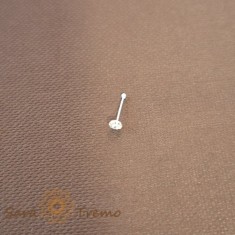 Piercing pentru nas din argint cu cristal zirconia alb - realizat in Thailanda