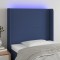 vidaXL Tăblie de pat cu LED, albastru, 103x16x118/128 cm, textil 3123764