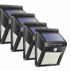 Set 4 lampi solare cu senzor de miscare, 20 LED-uri foto