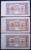 43. GERMANIA ELBERFELD 3X500000 MARK 1923 VF+/AUNC SERII CONSECUTIVE