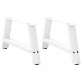 VidaXL Picioare pentru măsuță de cafea &icirc;n formă de A, 2 buc., alb, 60x(30-31) cm, oțel