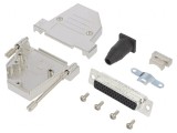 Conector D-Sub 44-PIN mamă unghi 45&deg; lipire pe cablu gold flash