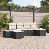 Cumpara ieftin Set de canapele pentru grădină cu pernă 6 pcs Negru Rattan poli