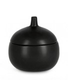 Set 3 lumanari in borcan ceramica neagra 14x14 cm