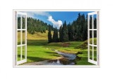 Autocolant decorativ, Fereastra, Multicolor, 83 cm, 633STC, natura si peisaje, Oem