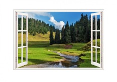 Autocolant decorativ, Fereastra, Multicolor, 83 cm, 633STC foto