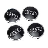 Set 4 Capace Janta Audi 69 mm NEGRU cu rama Argintie