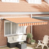 vidaXL Marchiză retractabilă automată galbenă și portocalie 350x250 cm