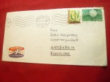 Plic francat cu 3 kr. verde Europa CEPT 1960 , vigneta Posta Aeriana Islandeza
