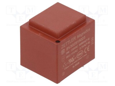 Transformator &amp;icirc;ncapsulat 2,3VA 230VAC 15V 153mA PCB ZETTLER foto