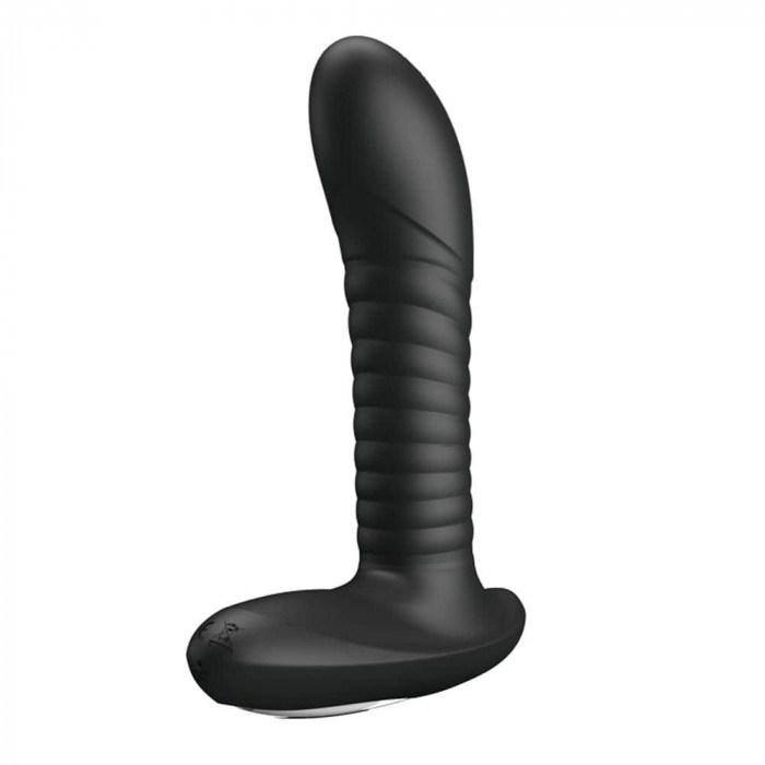 Vibrator Anal Cu Bile Rotative Si Telecomanda, Negru