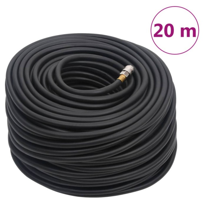 vidaXL Furtun de aer hibrid, negru, 0,6&quot;, 20 m, cauciuc și PVC