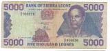 Bancnota 5000 leones, 4 august 1993 - Sierra Leone, cotatii ridicate!!!