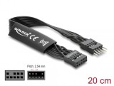 Cablu prelungitor HD Audio Flat placa baza pin header 9 pini M-T 0.2m Negru, Delock 86049