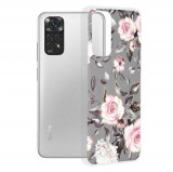 Techsuit - Marble Series - Xiaomi Redmi Note 11 / Note 11S,gri cu flori