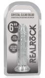Dildo Realistic REALROCK Suction Cup - 16 cm, Transparent