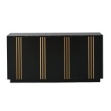 Bufet pentru living cu 4 uși, Negru | Aosom Romania
