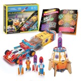 Cumpara ieftin Cubic Fun - Puzzle 3D lansator de rachete si masinuta de curse 88 piese