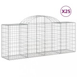 Cumpara ieftin Cosuri gabion arcuite 25 buc, 200x50x80/100 cm, fier galvanizat