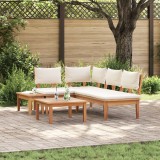 VidaXL Set de Bănci pentru Grădină 4 pcs Maro și Crem 2 locuri Mediu