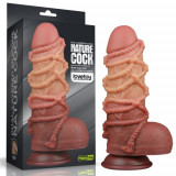 Dildo Nature Cock with Rope, Silicon Dubla Densitate, Maro, 24.5 cm, Lovetoy